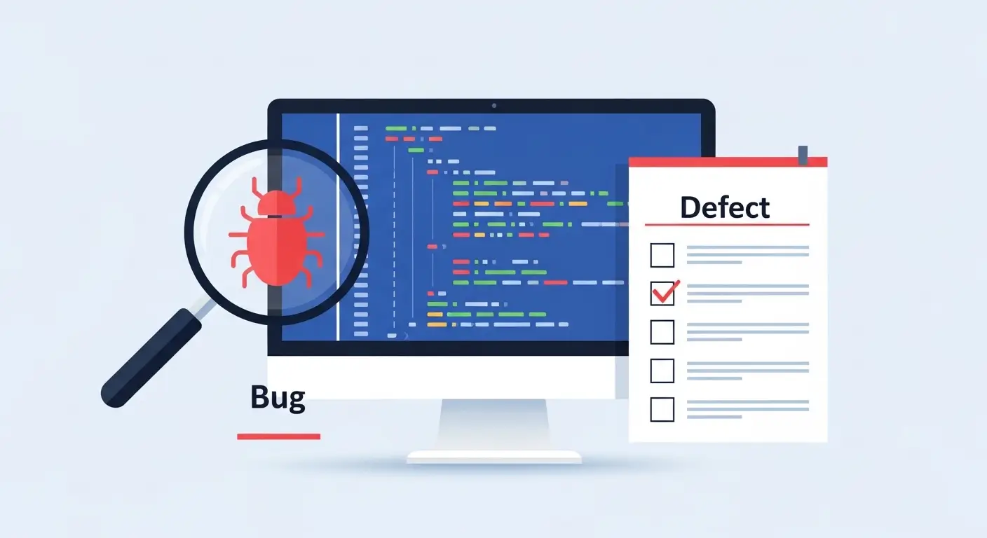 Difference between bug and defect