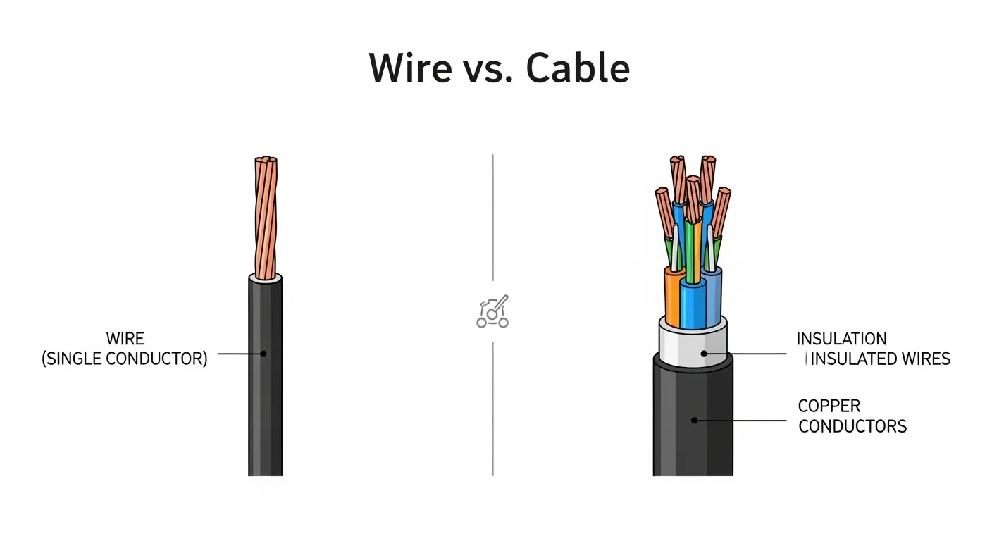 Difference between cable and wire
