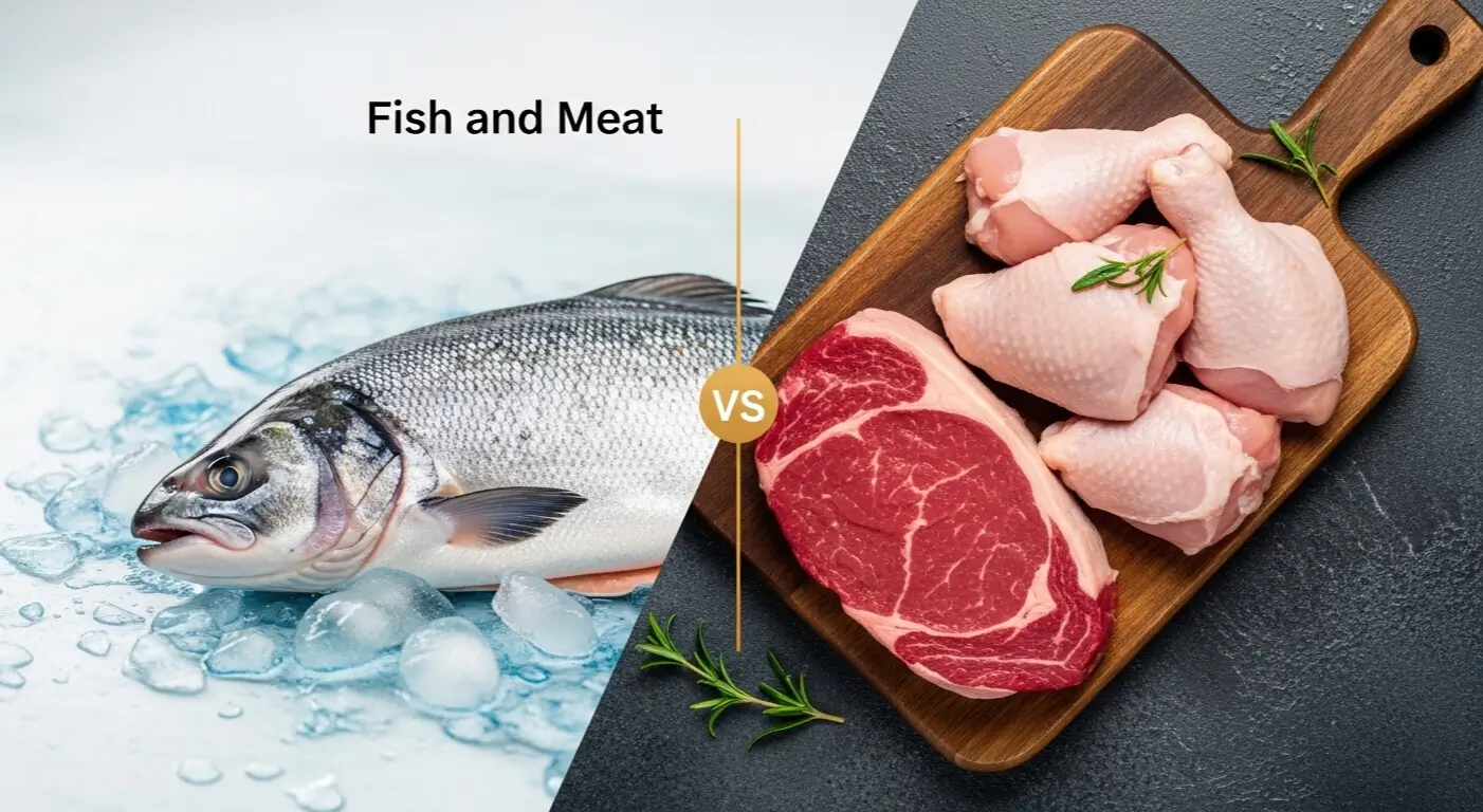 Difference between fish and meat