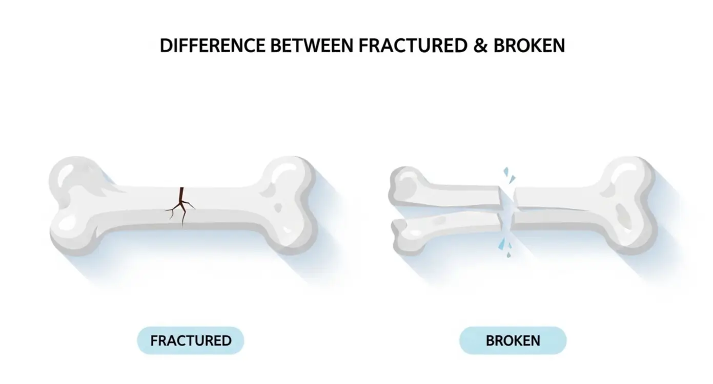 difference between fractured and broken