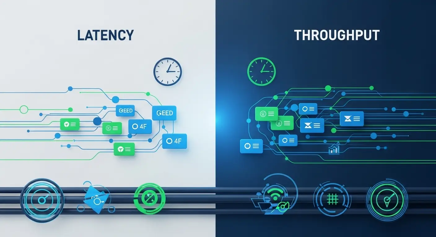 Difference between latency and throughput