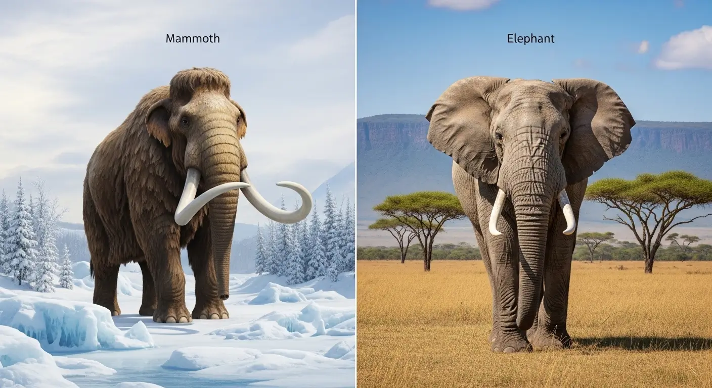 difference between mammoth and elephant