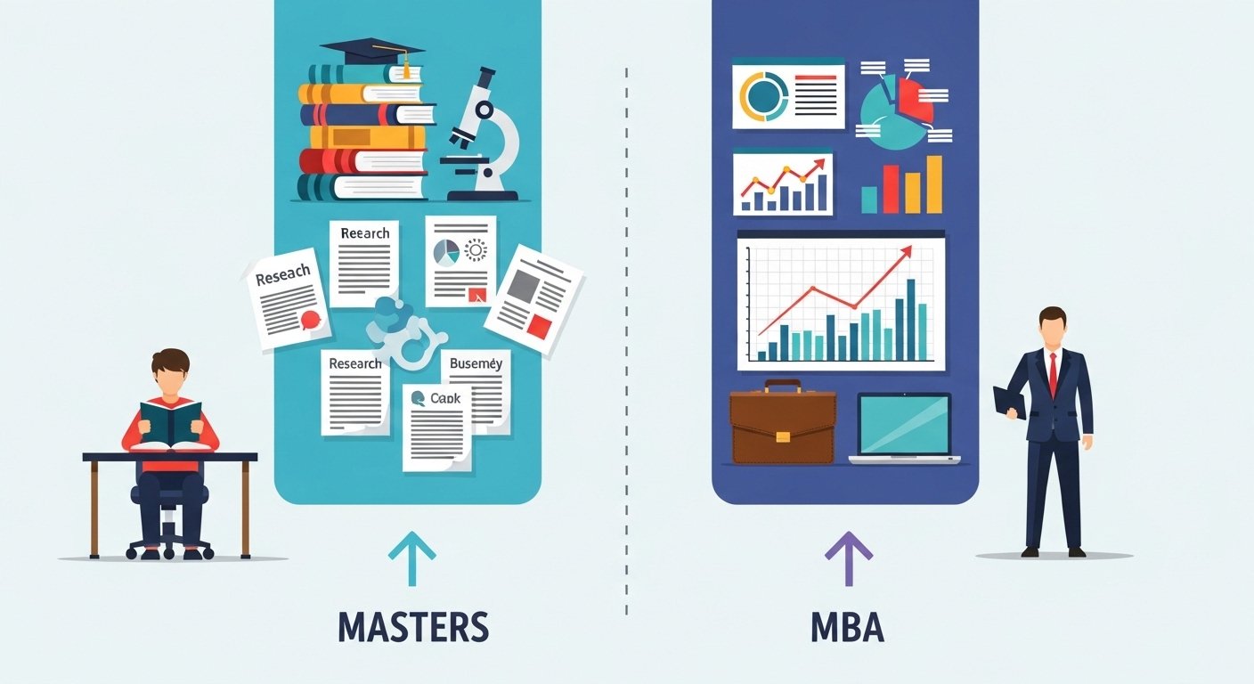 Difference between masters and mba