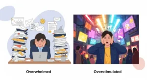 difference between overwhelmed and overstimulated