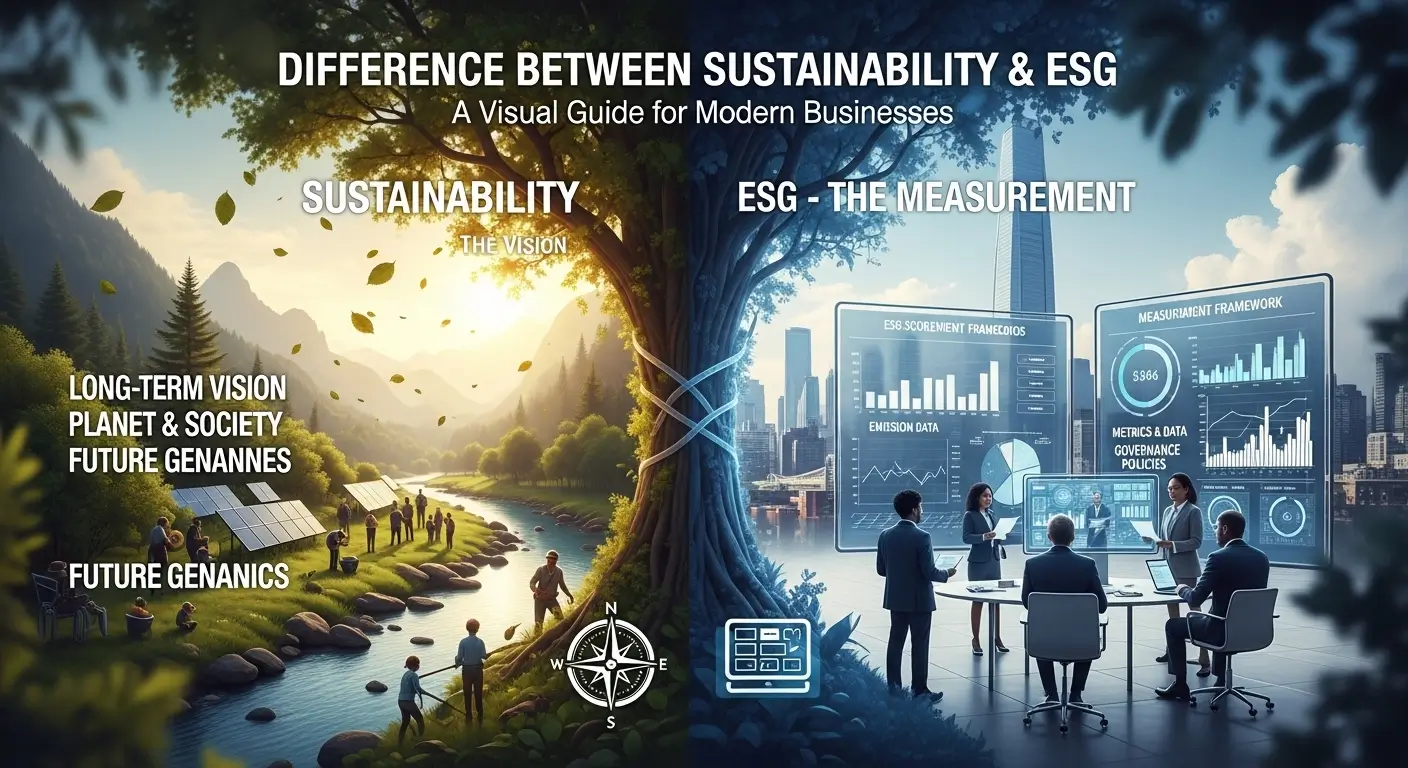 difference between sustainability and esg
