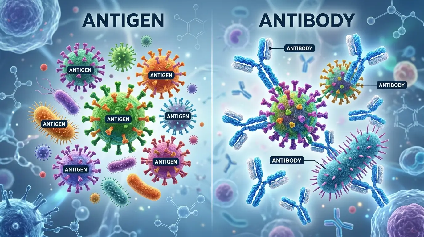 difference between antibody and antigen