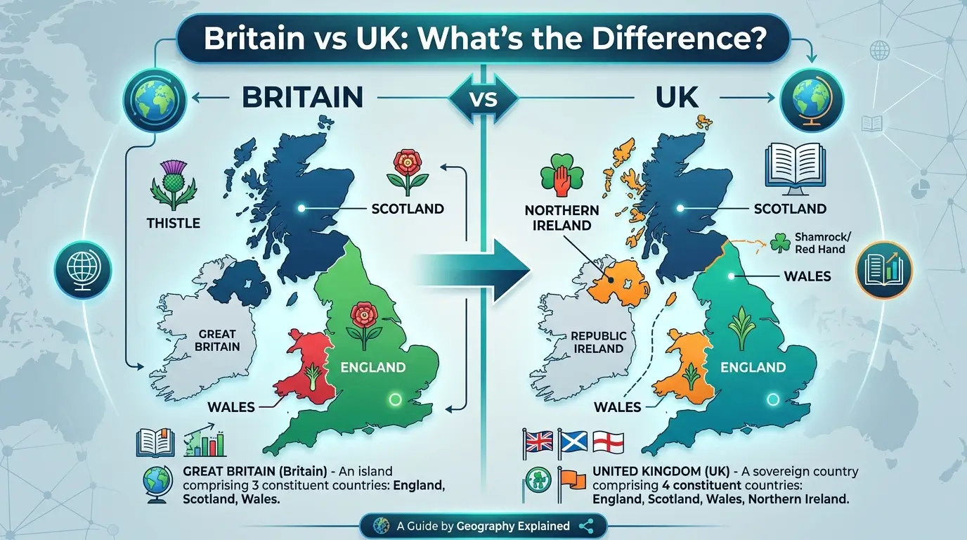 difference between britain and uk
