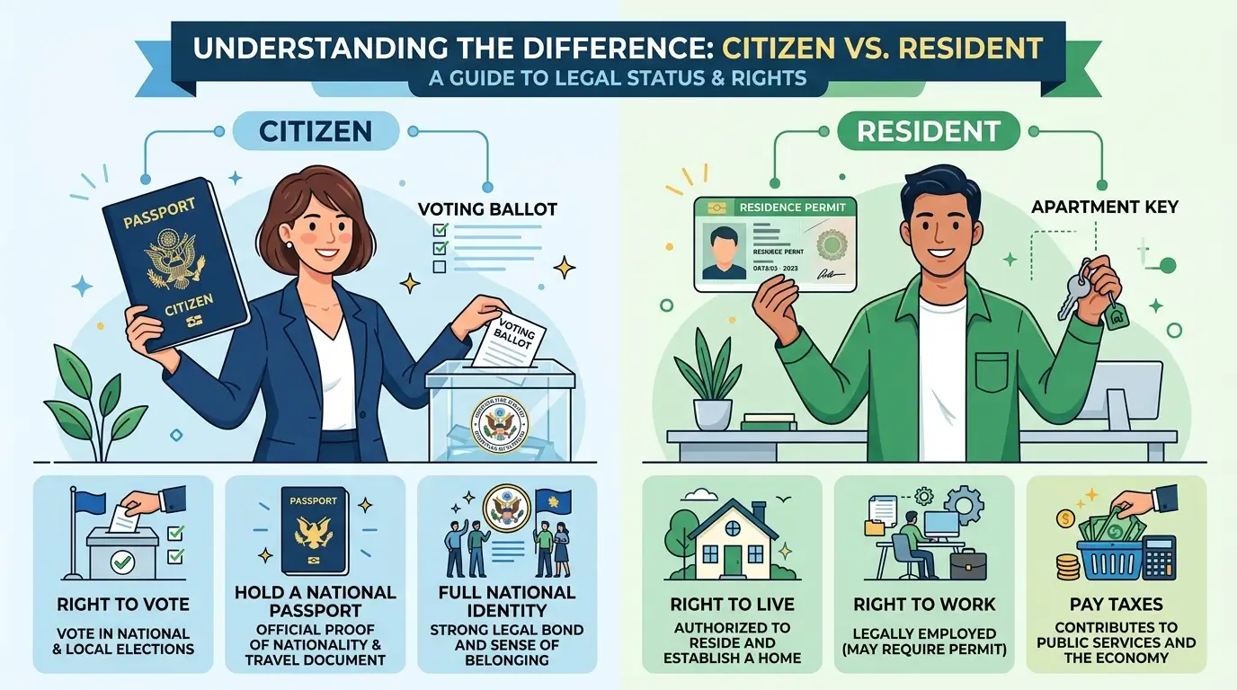 difference between citizen and resident