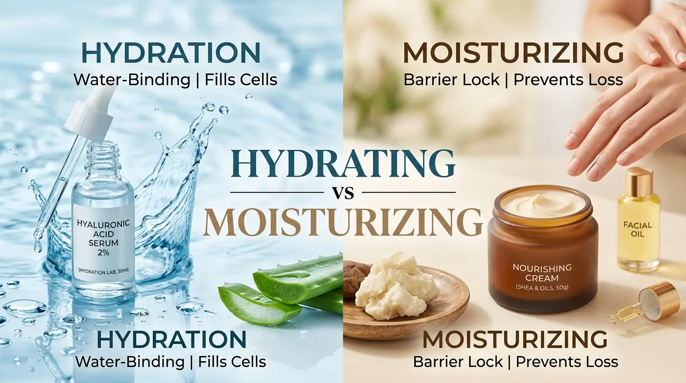 difference between hydrating and moisturizing