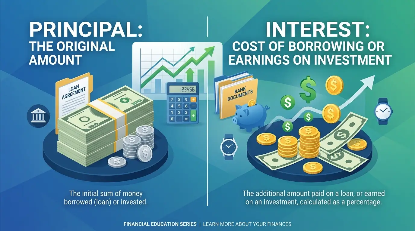 difference between principal and interest